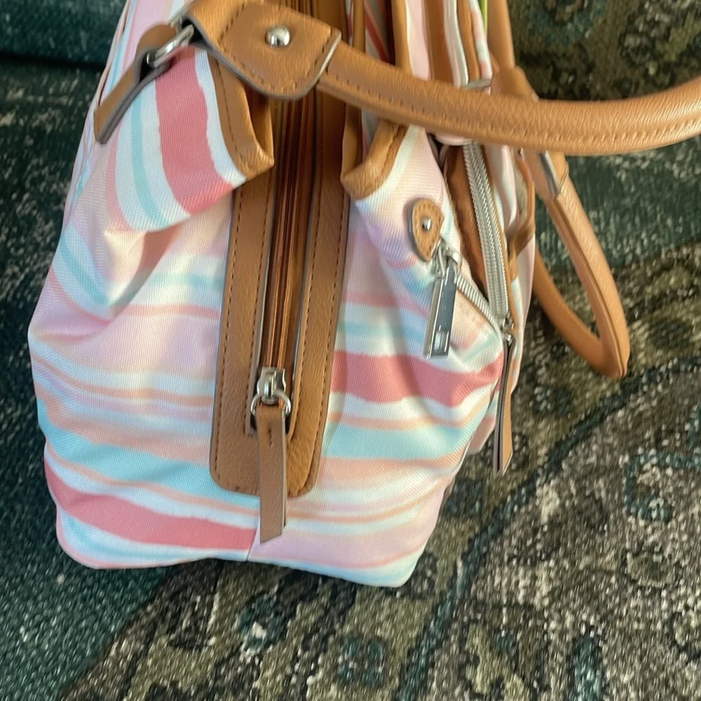 Lily Bloom NWT Painted Stripe Maggie Satchel Bag - Picture 7 of 17